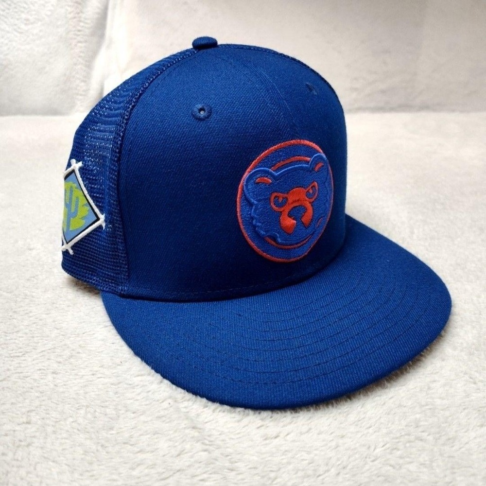 Chicago Cubs Hat Cap Fitted Mens 7 Blue MLB Baseball New Era Spring Training